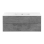 Тумба с раковиной Vincea Mia 1200 подвесная, 2 выкатных ящика soft close, Beton, VMC-2MC120BT+VBS-13120MB