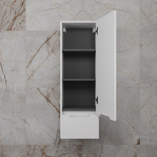 Пенал подвесная "Матис" 36 см, 1 ящик, Белый матовый, PLUS, ЭМАЛЬ, ЛС-00002448