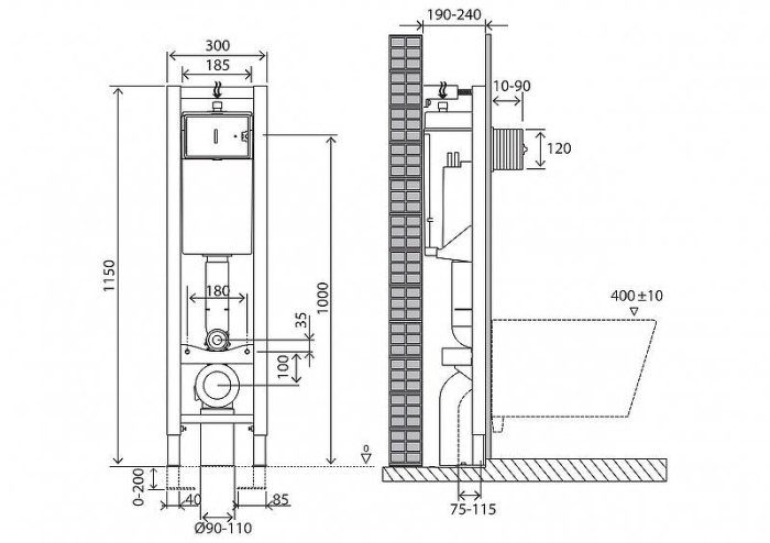 Инсталляция для унитазов BelBagno, BB003-30