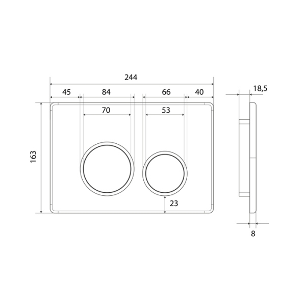 Кнопка смыва Iddis Unifix UNI50M0i77 хром матовый