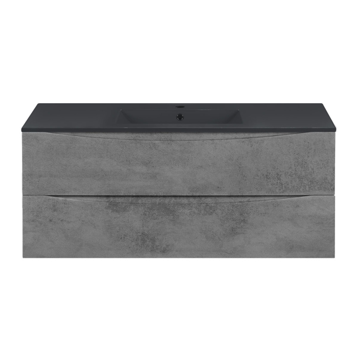 Тумба с раковиной Vincea Mia 1200 подвесная, 2 выкатных ящика soft close, Beton, VMC-2MC120BT+VBS-13120