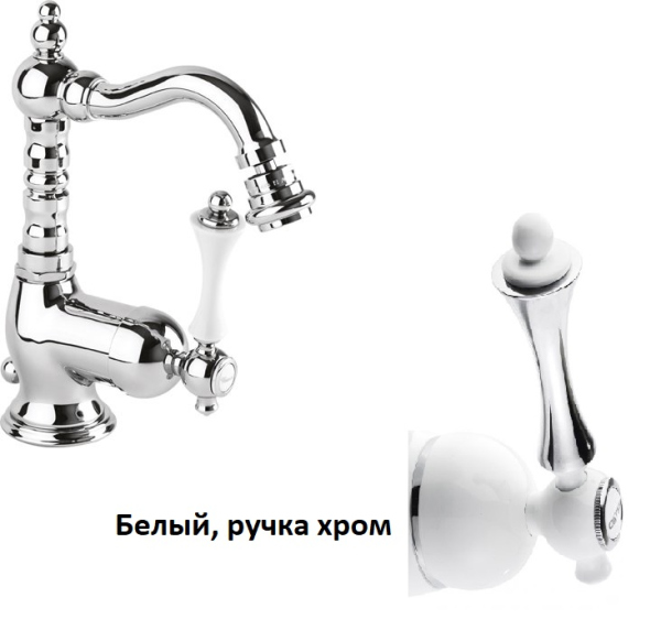 MARGOT-BSM2-BIO Смеситель для биде однорычажный c донным клапаном, исполнение белый матовый