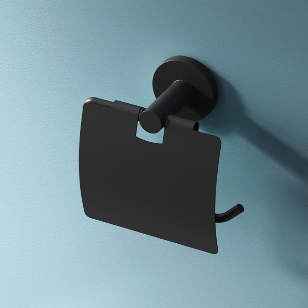 Держатель для туалетной бумаги с крышкой, черный AM.PM X-Joy, A85A341422 Держатель для туалетной бумаги с крышкой, черный AM.PM X-Joy, A85A341422