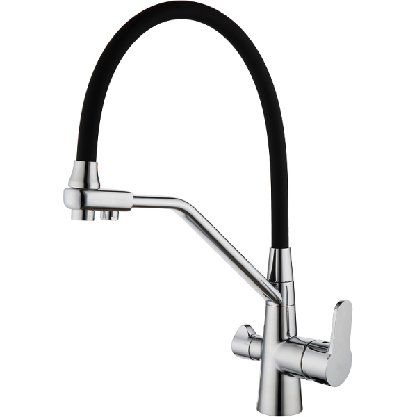 Смеситель для кухни D&K Rhein.Marx (DA1391901) с подключением к фильтру гибкий излив Хром
