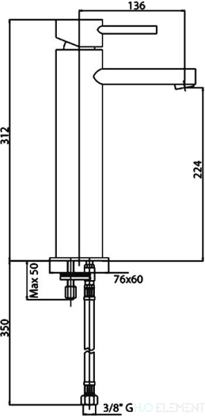 Смеситель Cezares Over LC 01 Cr W0 для раковины