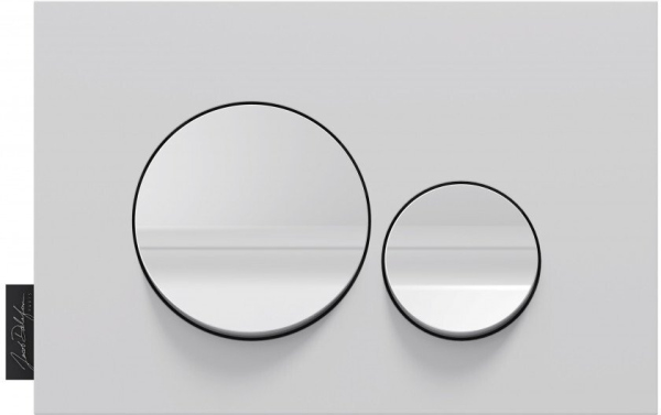 E20859-00-MWH Панель смыва круглый дизайн, мат белый и глянц белый