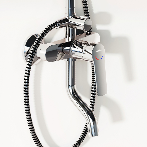 Душевая система с ванно-душевым смесителем Damixa Jupiter, 977740000