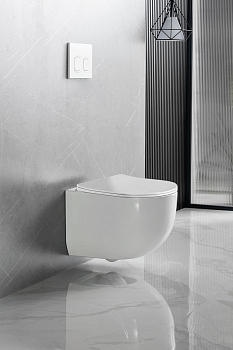 Унитаз подвесной Vincea Tornado Globo VT1-52T безободковый, цвет белый, soft-close сиденье