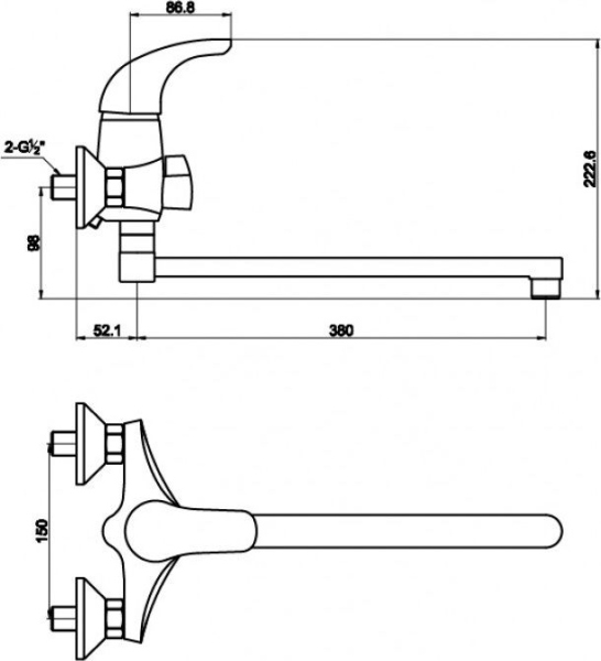 Смеситель Timo Premiera 0025Y-CR универсальный