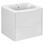 Тумба с раковиной Vincea Paola 600 подвесная, 2 выкатных ящика soft close, G.White, VMC-2P600GW+VCB-2VP600W