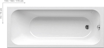 Акриловая ванна Ravak Chrome 170x75 C741000000 Акриловая ванна Ravak Chrome 170x75 C741000000