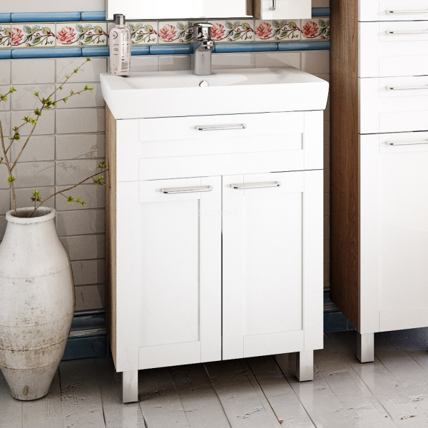 Тумба для комплекта Iddis Sena 60 напольная, белая, дерево