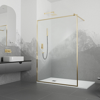 Душевая перегородка RGW WA-012G, 32101290-16, Золото, 90*200