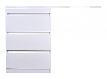 Тумба напольная Style Line, "Даллас 120" (3 ящ.) Люкс белая, СС-00002272
