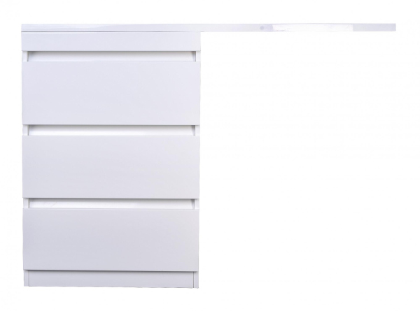 Тумба напольная Style Line, "Даллас 120" (3 ящ.) Люкс белая, СС-00002272