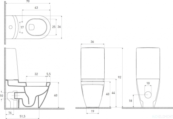 Унитаз-компакт Bocchi Taormina черный матовый