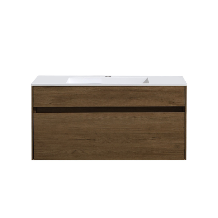 Тумба с раковиной Vincea Chiara 1000 подвесная, 1 выкатной ящик soft-close, T.Oak, VMC-2C100TO+VCB-13100B
