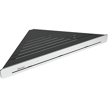 Полка SLIM C угловая черный/хром