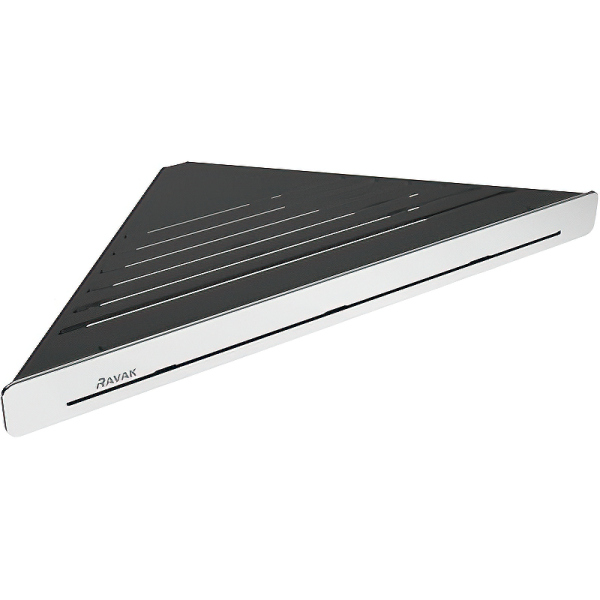 Полка SLIM C угловая черный/хром