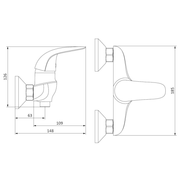 Смеситель для душа Damixa Eclipse, 312000001 Смеситель для душа Damixa Eclipse, 312000001