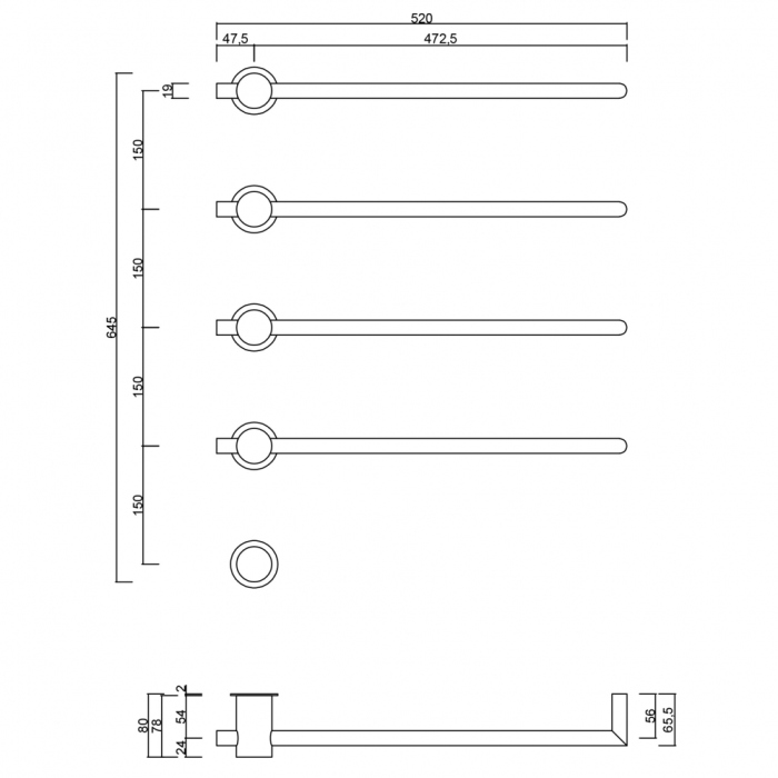 Полотенцесушитель электрический ABBER Charme AH4004MB черный матовый