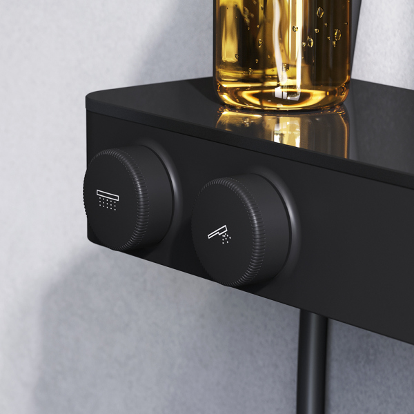 Душевая система AM.PM Inspire V2.0 F0750A422 с термостатом Черная матовая