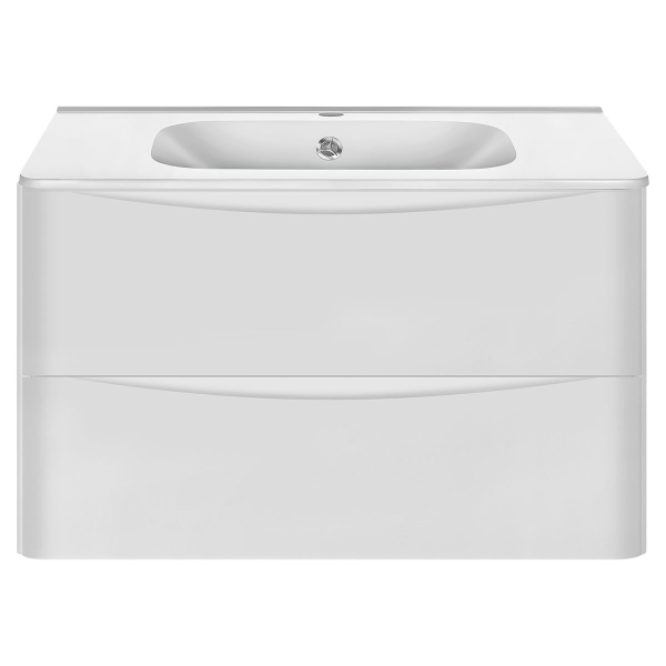 Тумба с раковиной Vincea Paola 800 подвесная, 2 выкатных ящика soft close, G.White, VMC-2P800GW+VCB-2VP800W