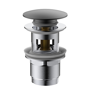 Донный клапан Vincea DPU-1B01GM клик-клак G1 1/4, с переливом, вороненая сталь Донный клапан Vincea DPU-1B01GM клик-клак G1 1/4, с переливом, вороненая сталь