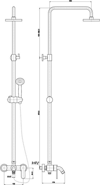 Душевая стойка Timo Polo SX-1100 White