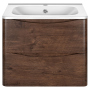 Тумба с раковиной Vincea Paola 600 подвесная, 2 выкатных ящика soft close, R.Wood, VMC-2P600RW+VCB-2VP600W