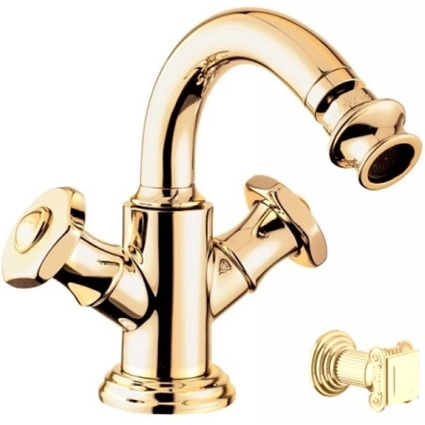 APHRODITE-BS2-03/24-O Смеситель для биде с донным клапаном, золото, ручки Куб
