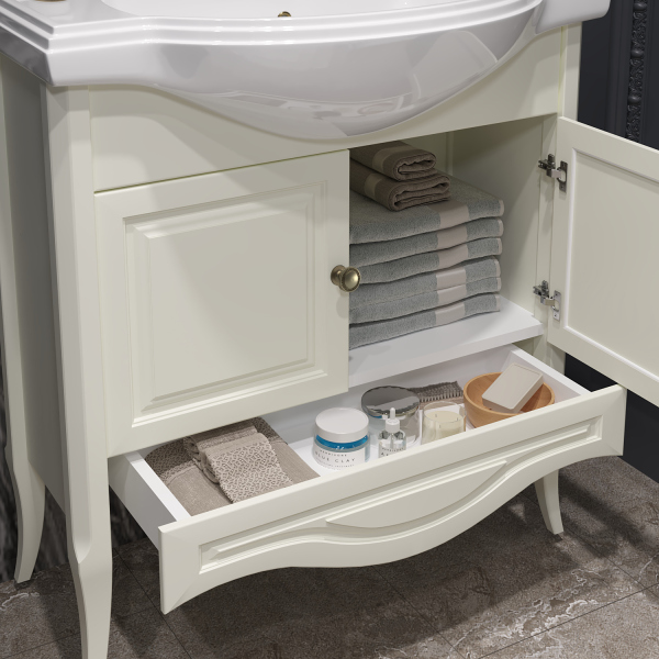 Тумба без раковины Opadiris Брунелла 80 00-00003631 Белая матовая