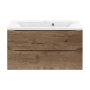 Тумба с раковиной Vincea Mia 900 подвесная, 2 выкатных ящика soft close, V.Oak, VMC-2MA900VO+VCB-3M900G