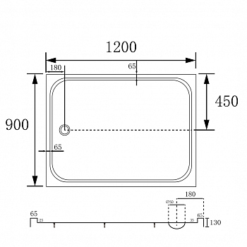 Душевой поддон ABBER AD3C129 120х90 прямоугольный, акриловый, белый