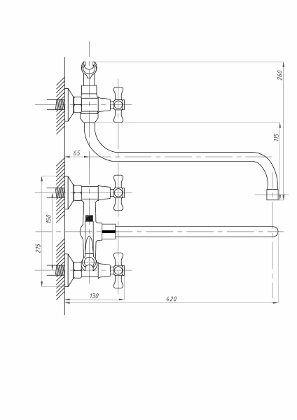 Смеситель для ванны с душем FAUZT FZs-511-07 тип См-ВУДРНШлА