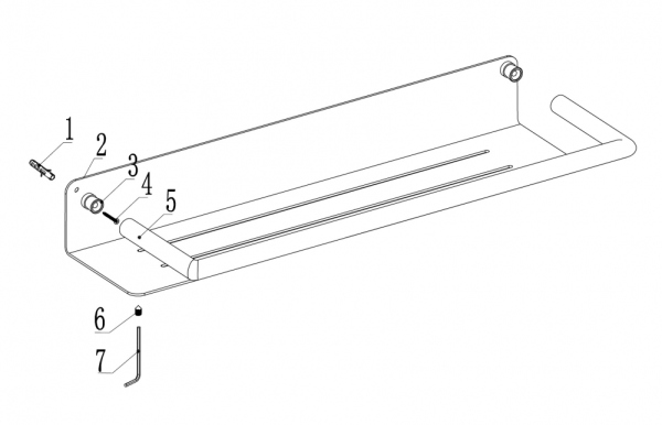 Полка большая ABBER Osten 316 AA1863BST сталь брашированная