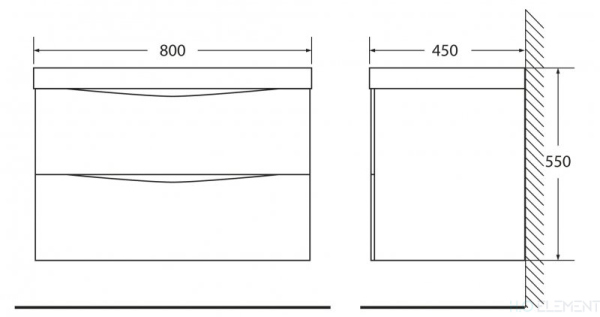 Тумба с раковиной Belbagno MARINO, MARINO-800-2C-SO-BL-P+ BB800/450-LV-MR-PR (готовый набор)
