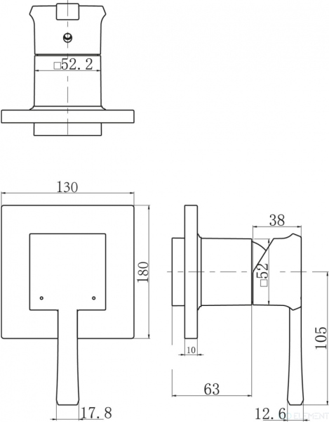 Смеситель BelBagno Mille MIL BDM CRM С ВНУТРЕННЕЙ ЧАСТЬЮ, для душа