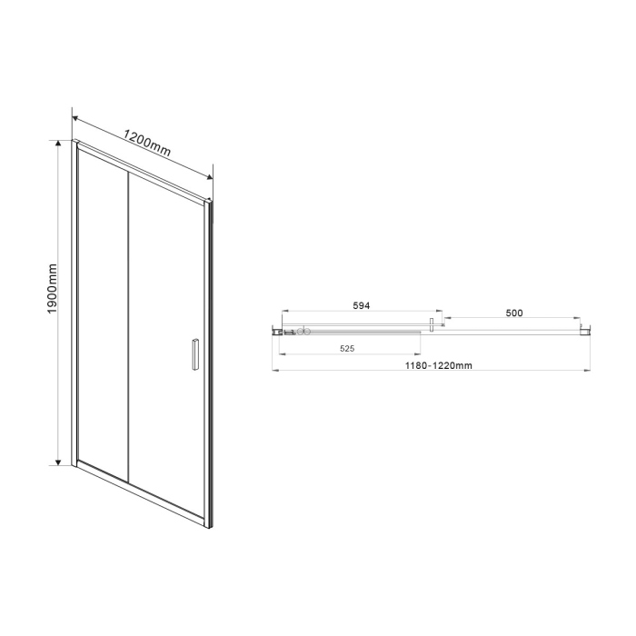 Душевая дверь Vincea Garda, VDS-1G120CGB