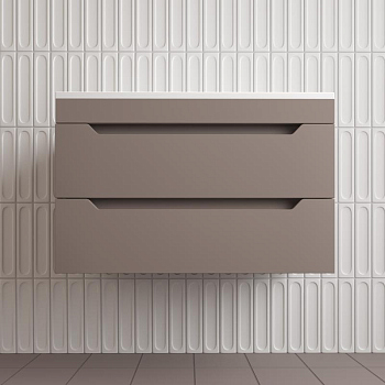 Тумба без раковины подвесная "Остин" 80 2 ящ тауп темный эмаль PLUS, ЛС-00002406