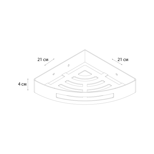 Полка угловая одноэтажная FIXSEN Hotel графит (FX-31003M)