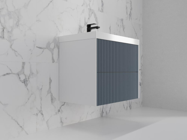 Тумба без раковины подвесная Style Line "Стокгольм 60", (2 ящ.) графит, PUSH, ЛС-00002306