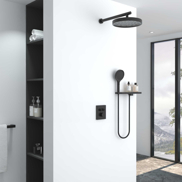 Душевой комплект Vincea Inspire VSFW-3I21MT2RMB встраиваемый, термостатический, черный Душевой комплект Vincea Inspire VSFW-3I21MT2RMB встраиваемый, термостатический, черный