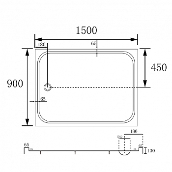 Душевой поддон ABBER AD3C159 150х90 прямоугольный, акриловый, белый