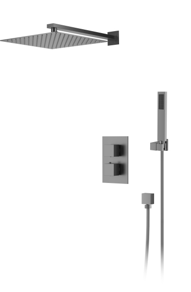 Душевая система для душа D&K встраиваемая термостатическая серый графит Bayern.Liszt (DA2515706A04)