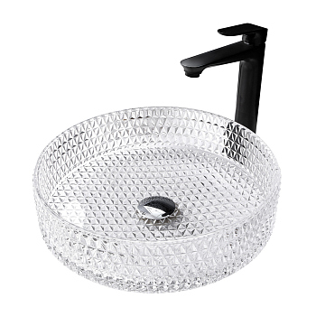 Раковина накладная стеклянная ABBER Glas AK2301 прозрачная