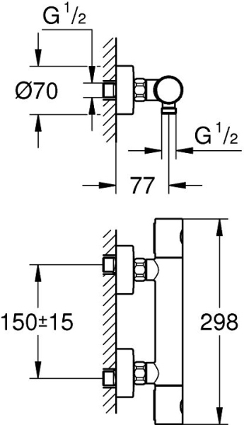 Термостат Grohe Grohtherm 1000 Cosmopolitan 34065EN2 для душа