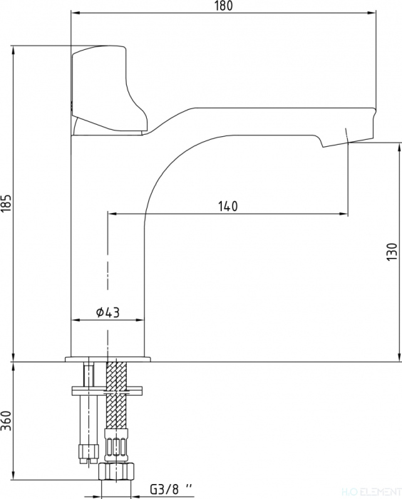 Смеситель E.C.A. Myra 104308986STEX для раковины