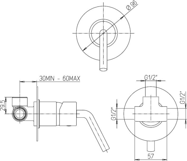 Смеситель Paini Pixel 81CR690NEW С ВНУТРЕННЕЙ ЧАСТЬЮ, для душа
