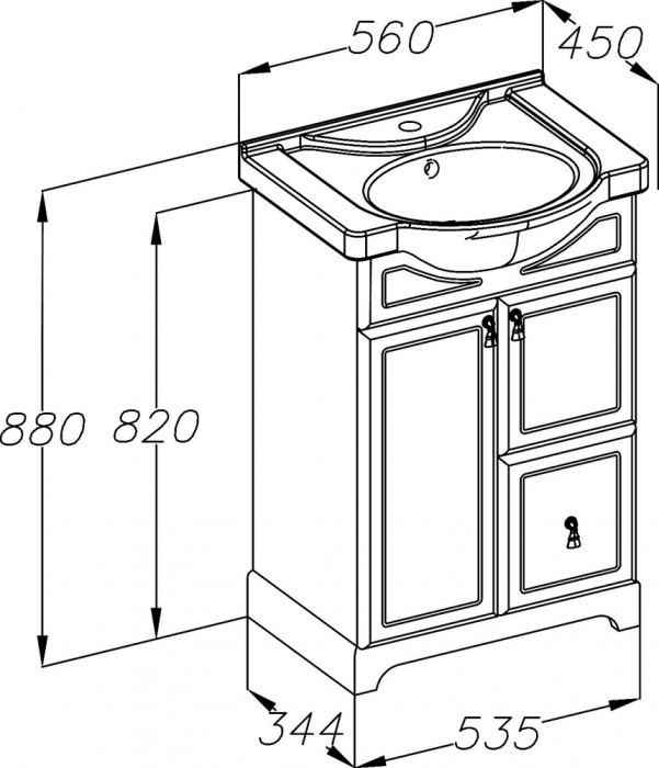 Тумба для комплекта Opadiris Клио 50 напольная